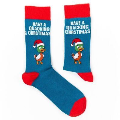 Unisex-Socken „Have A Quacking Christmas“.