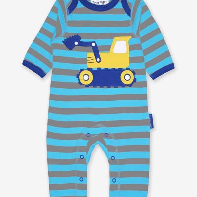 Pajamas made of organic cotton with excavator appliqué