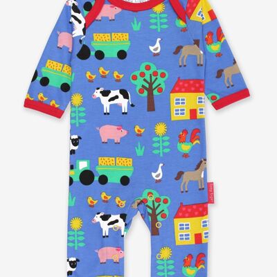 Schlafanzug aus Bio Baumwolle mit Bauernhof Print