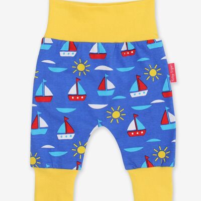 Baby trousers made from organic cotton with sailboat print