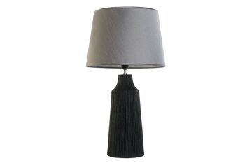 LAMPE DE TABLE RÉSINE POLYESTER 40X40X70 NOIR LA209394 5