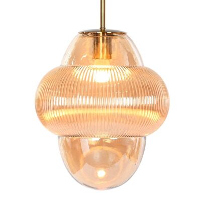 GLASS CEILING LAMP 30X30X30 AMBER LA209417