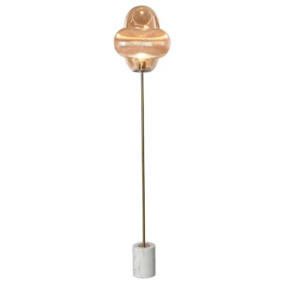 FLOOR LAMP GLASS MARBLE 35X35X160 AMBER LA209419