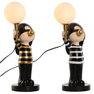 Resin Table Lamp 10X6,5X49 Small 2 Assortment. LA209623