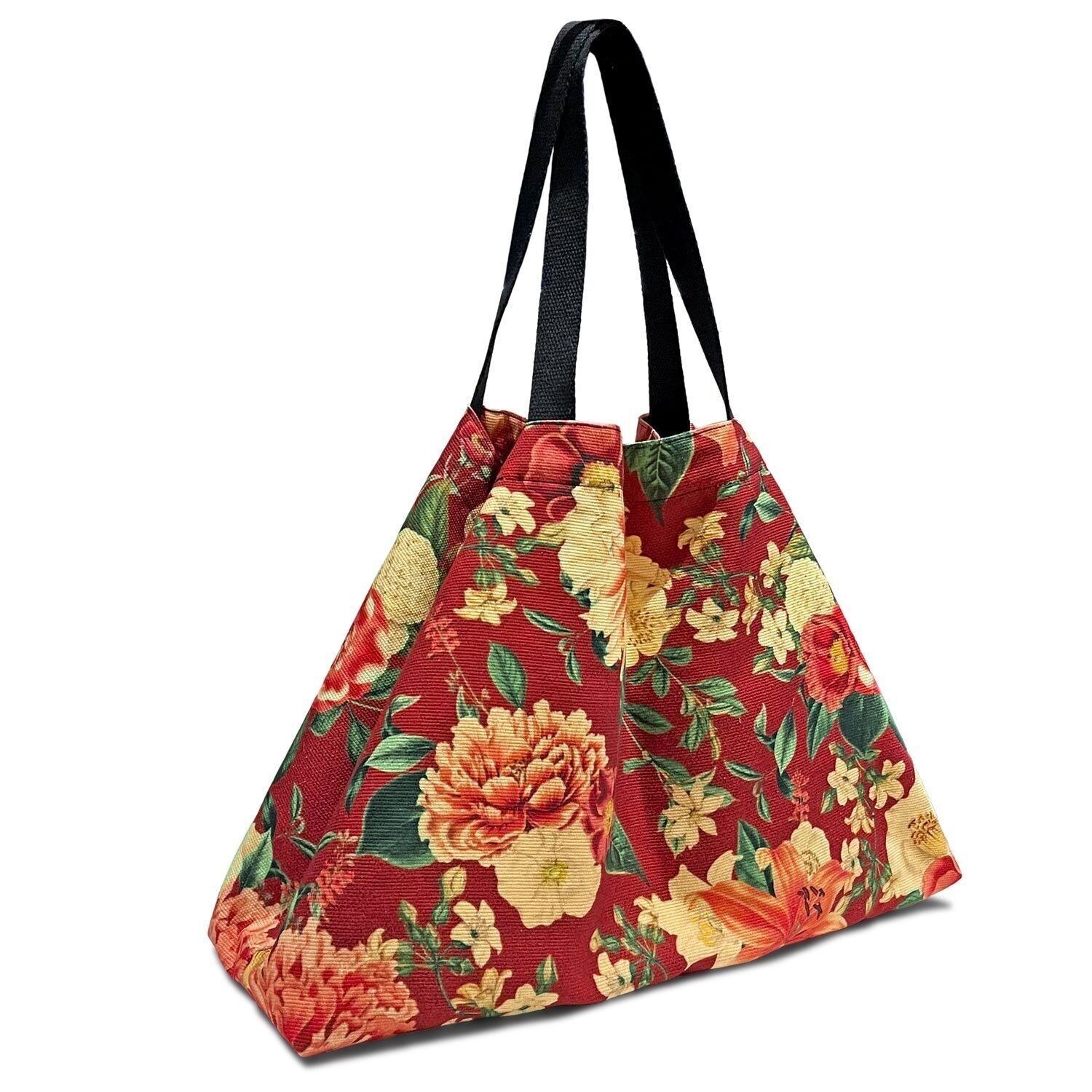 Borsa Grande Vintage Garden Bordeaux