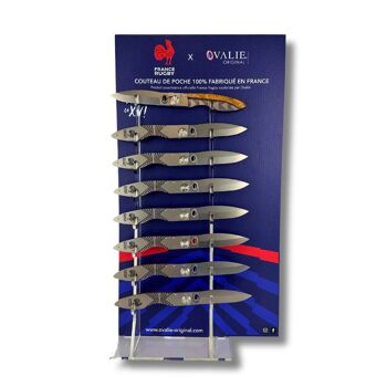 Présentoir de couteaux Lock Premium avec 12 couteaux - France Rugby x Ovalie Original 2