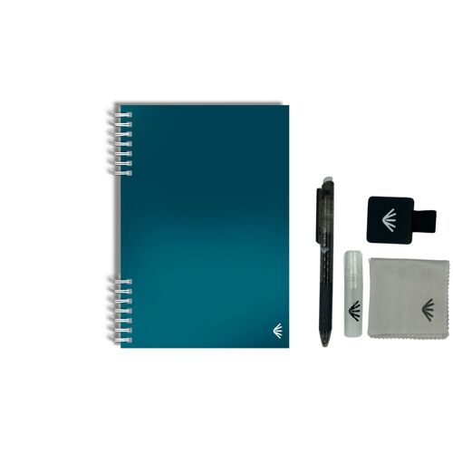 Carnet réutilisable format A5 - Réglisse - Kit accessoires inclus