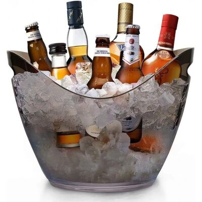 Ice bucket with handles, in transparent gray color 34.5x27x25cm MB-071D