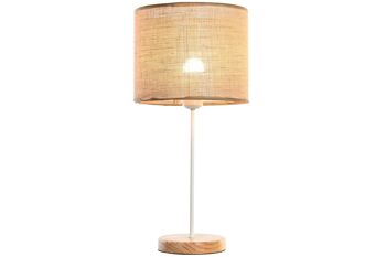 LAMPE DE TABLE MÉTAL LIN 25X25X50 MARRON LA204509 1