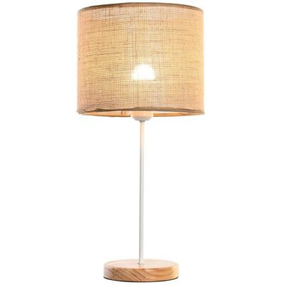 Lampada da tavolo in metallo lino 25X25X50 Marrone LA204509