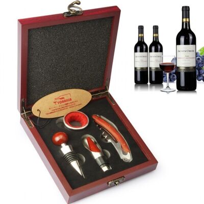 Wooden case set with wine accessories MB-2741