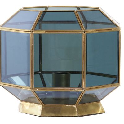 TABLE LAMP GLASS BRASS 29X29X25 BLUE LA200152