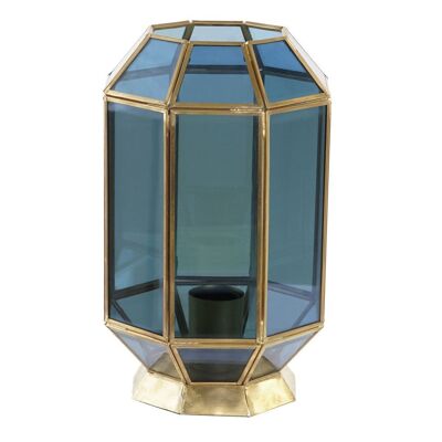 Lampada da Tavolo in Ottone Cristallo 18X19X29 Blu LA200153