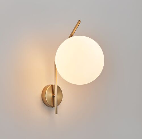 Unique Designer Gold Finish Globe Wall Lamp