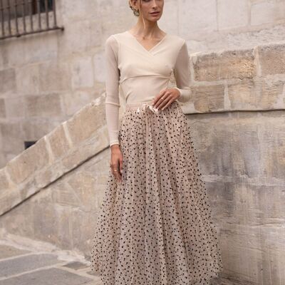 Aria heart print tulle skirt - CK08077-10