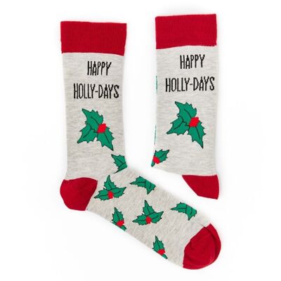 Unisex Happy Holly-Days Socken
