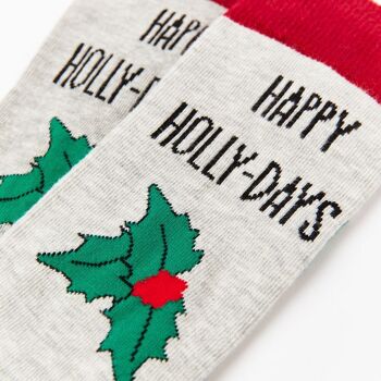 Chaussettes unisexe Happy Holly-Days 3