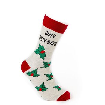 Chaussettes unisexe Happy Holly-Days 4