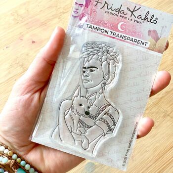 Tampon transparent "La femme au chien" Frida Kahlo® 1