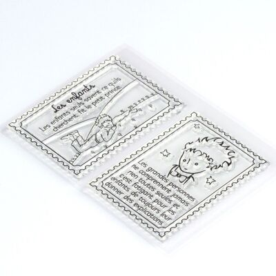 2 transparente Briefmarken "Kinder" - Der kleine Prinz