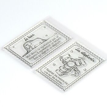 2 tampons transparents "les animaux" - Le Petit Prince 1