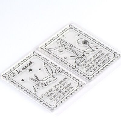 2 transparente Briefmarken "der Fuchs" - Der kleine Prinz