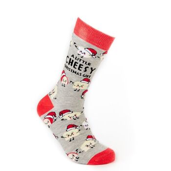 Chaussettes unisexes A Little Cheesy Christmas Gift 4