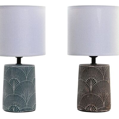 Lampe de table en grès 15x15x30,5 2 ast. LA200494