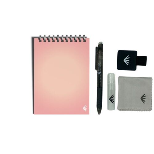 Bloc-Notes Réutilisable econotes™ A6 - Coeur de pêche  - Kit accessoires inclus