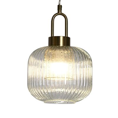 Lampara Techo Cristal Metal 20X20X31 Dorado LA200506