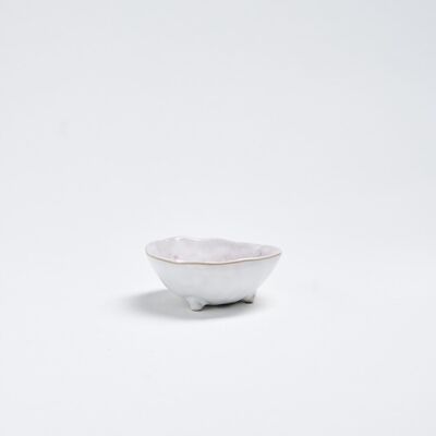 Nature Shape Smooth White mini Footed Bowl Light PINK