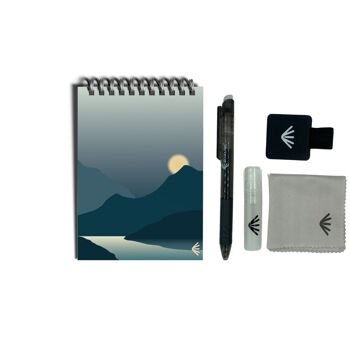 Carnet réutilisable - Fleurs & Montagnes - Kit accessoires inclus 23