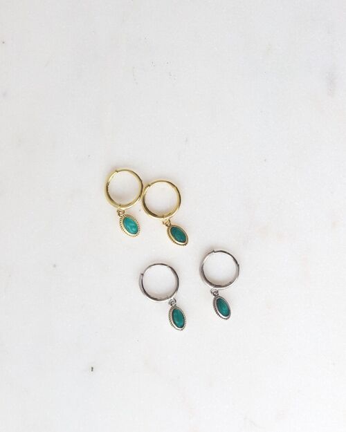 Turquoise Stone Huggies