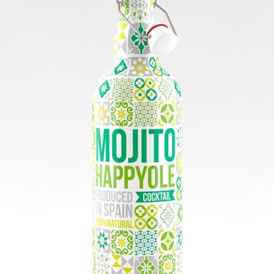 MOJITO HAPPYOLE 100% NATURAL BOTTLE 750ML WITH FRESHLY SQUEEZED JUICES OF LEMON, LIME AND NATURAL PEPPERMINT
