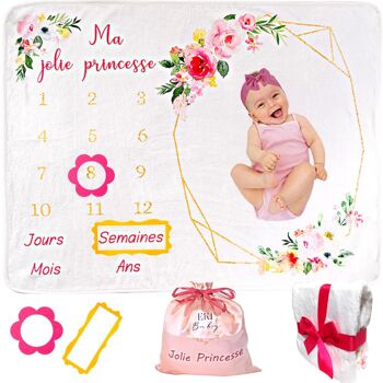 Couverture Étape "Ma Jolie Princesse" pour Bébé – Kit Souvenir Fleuri 1