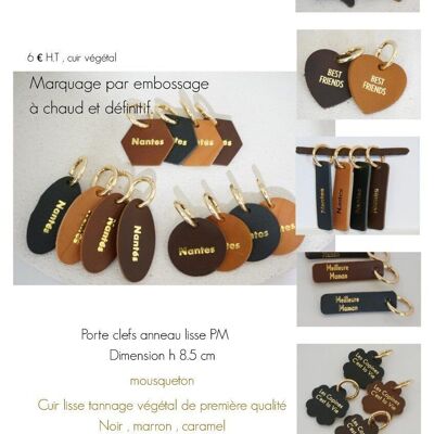 Porte clefs cuir en tannage végétal