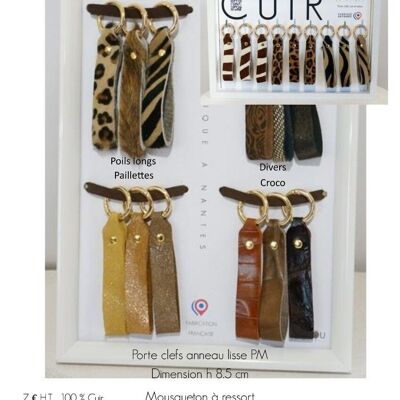 Porte clefs poils longs naturels