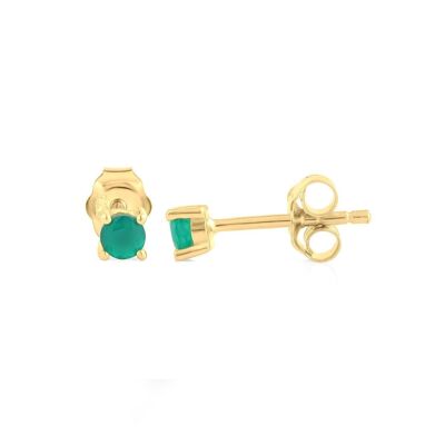 Monica Onyx green Gold earrings
