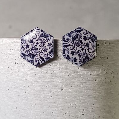 puces d’oreilles Baugé – motif baroque 0685
