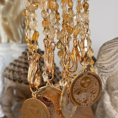 TAROT-Halskette „Sonnenmedaille“ aus Citrin