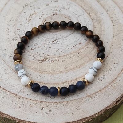 bracelet natural stones sodalite howlite tiger eye
