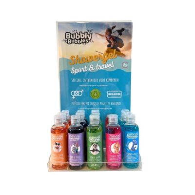 BubblyBubbles® DISPLAY Gel de Ducha para Viajes y Deporte - 100ml