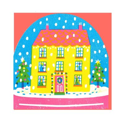 Große Schneekugelkarte „Haus“.