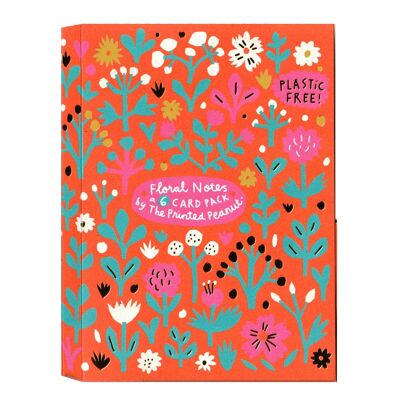 Rote Blumennoten, 6er-Kartenpaket