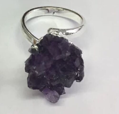 Amethyst Druzy Ring - Adjustable