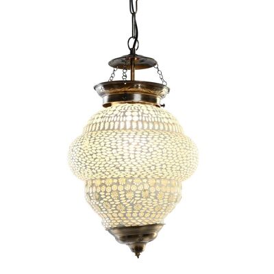 Metal Glass Ceiling Lamp 23X23X33 White LA201181