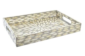 PLATEAU DECORATION BAMBOU NACRE 30X20X4 MOSAIQUE LD184832 1