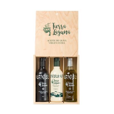 Caisse en bois d'huile d'olive extra vierge - Réserve / Mélange / Hojiblanca