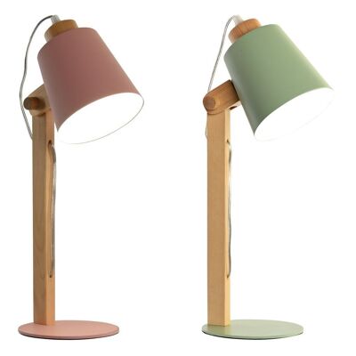 Lampada da tavolo in legno e metallo 15x20x50 2 assortiti. LA200522