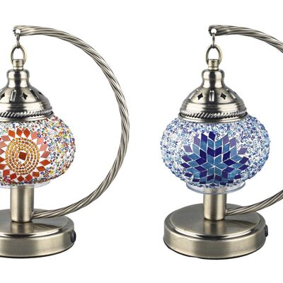 METAL TABLE LAMP 19X13X27 MOSAIC 2 ASSORTMENTS. LA201290